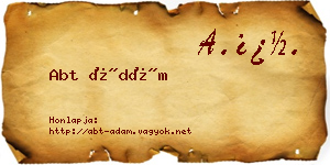 Abt Ádám névjegykártya
