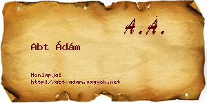 Abt Ádám névjegykártya